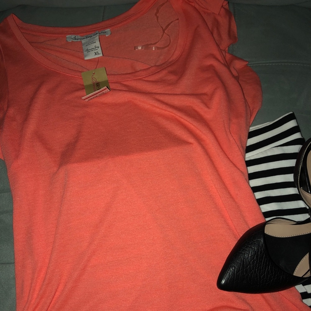 Coral flutter sleeve tee - American Rag NWT